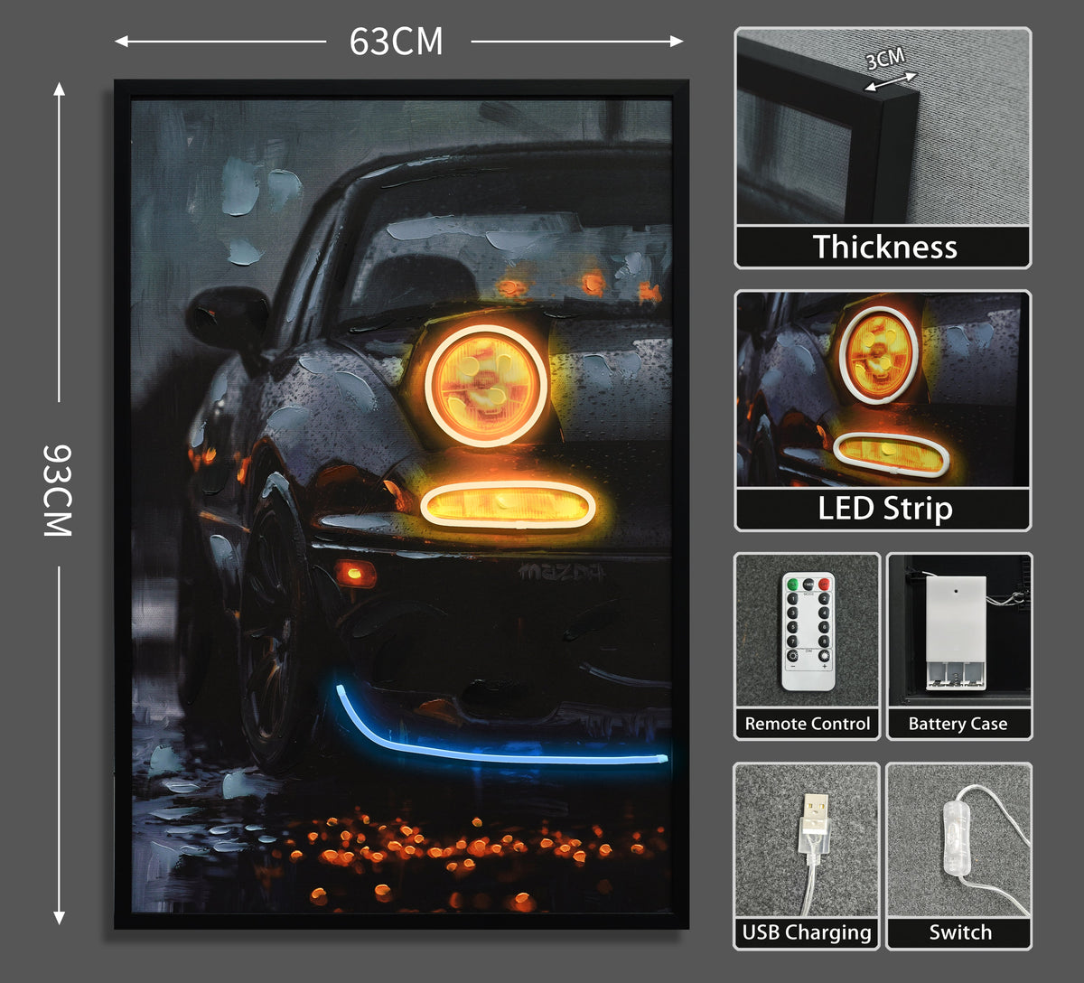 Midnight Roadster LED paveikslas – nuotrauka 7