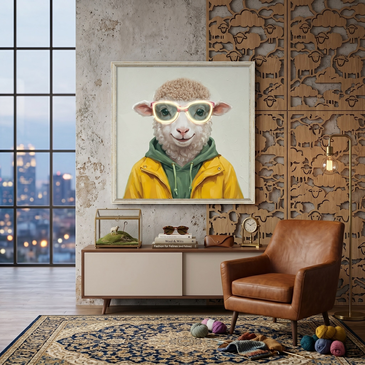 Stylish Sheep LED paveikslas – nuotrauka 8