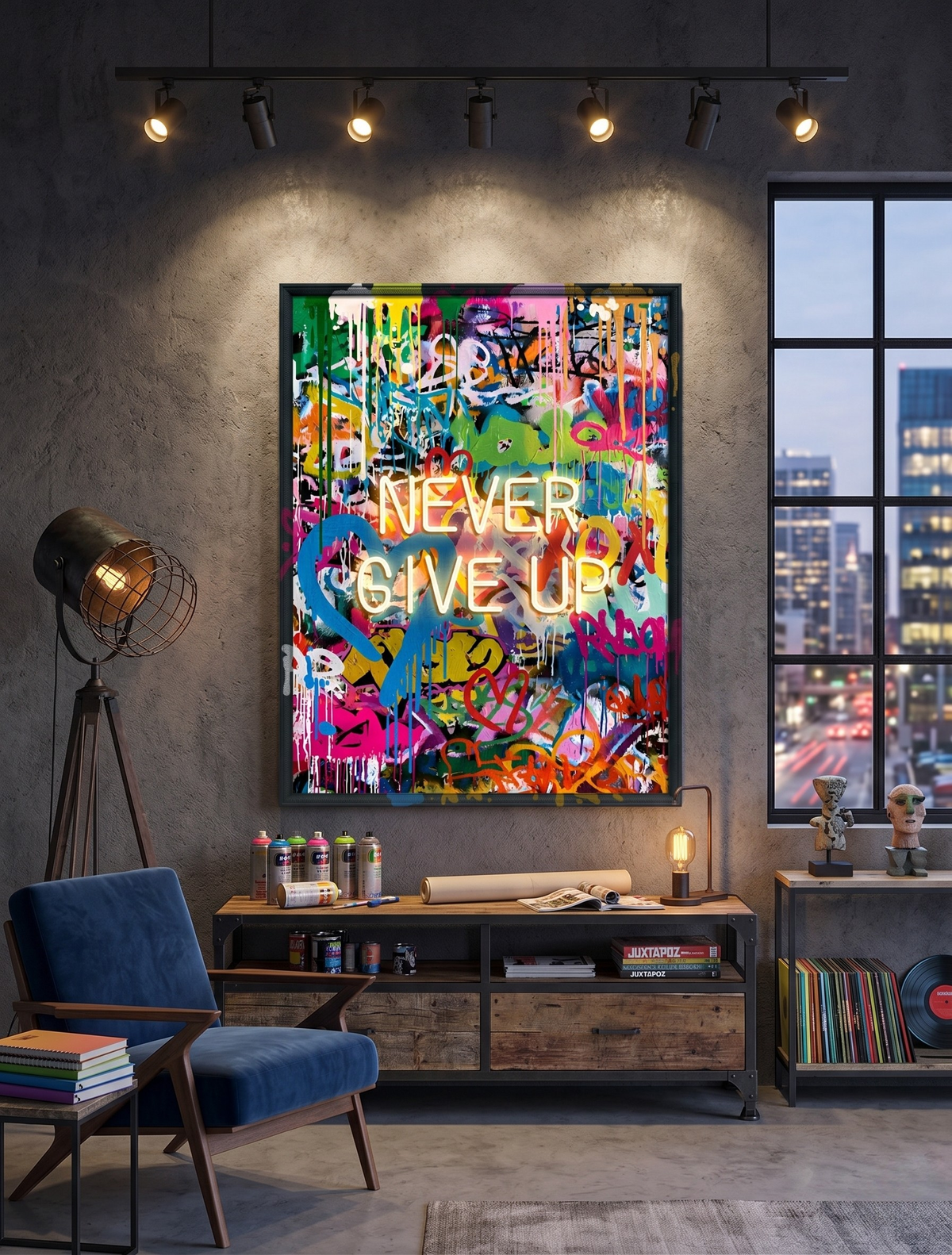 Never Give Up LED paveikslas – nuotrauka 8