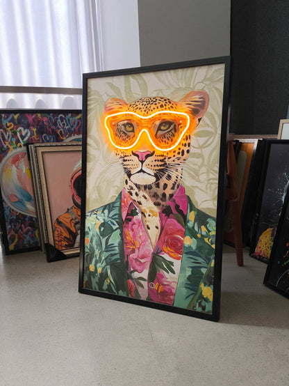 Tropical Vibes Leopard LED paveikslas – nuotrauka 5