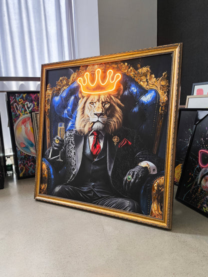 Majestic Lion King LED paveikslas – nuotrauka 4