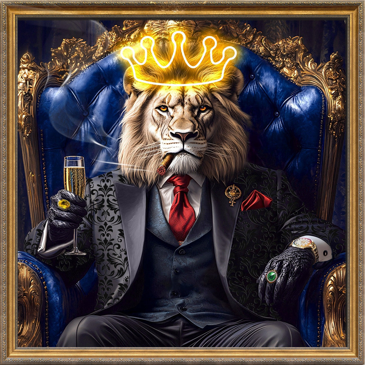 Majestic Lion King LED paveikslas – nuotrauka 3