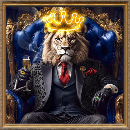 Majestic Lion King LED paveikslas – nuotrauka 3