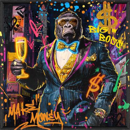 Money Boss Gorilla LED paveikslas – nuotrauka 3