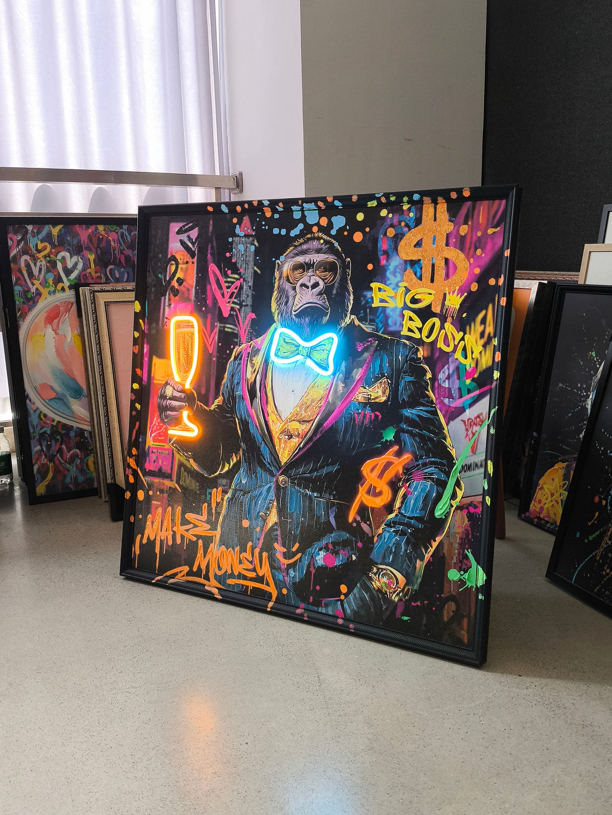 Money Boss Gorilla LED paveikslas – nuotrauka 4
