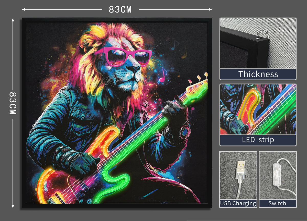 Rockstar Lion LED paveikslas – nuotrauka 7
