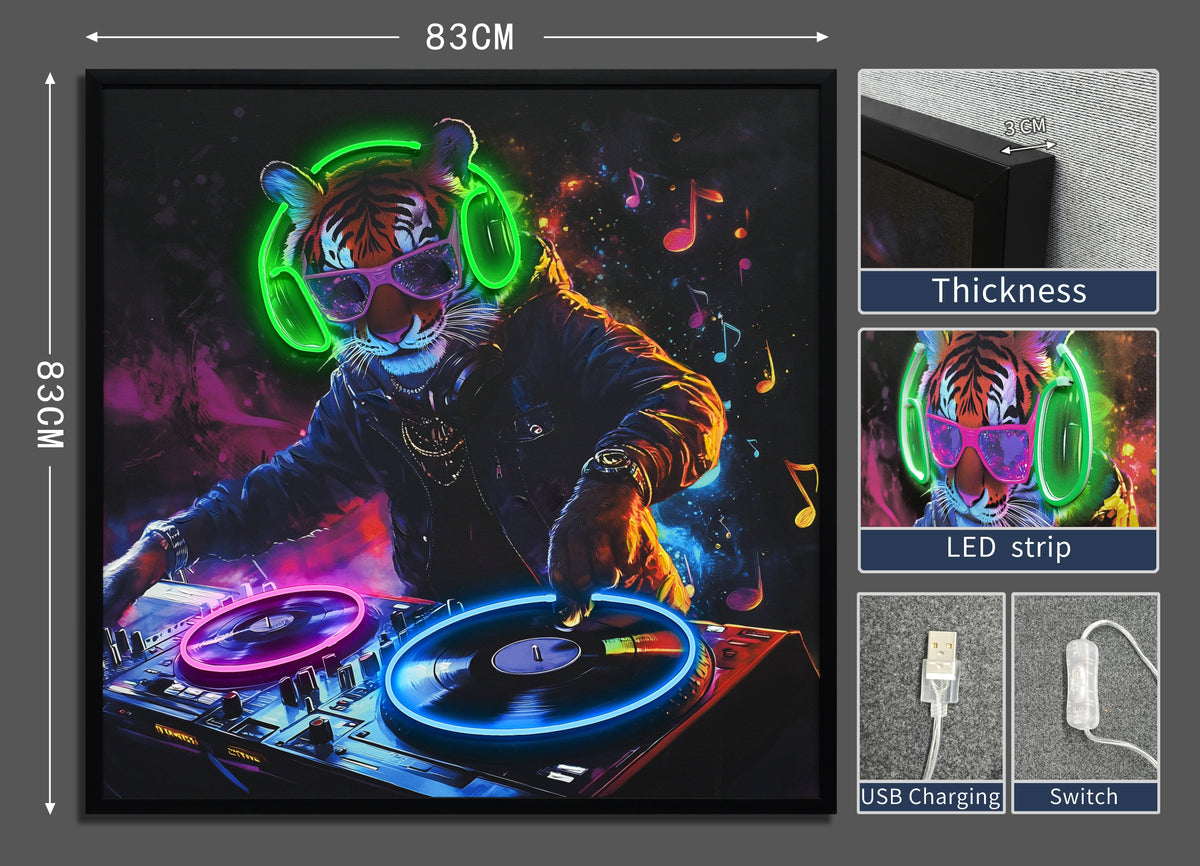 DJ Tiger LED paveikslas – nuotrauka 7