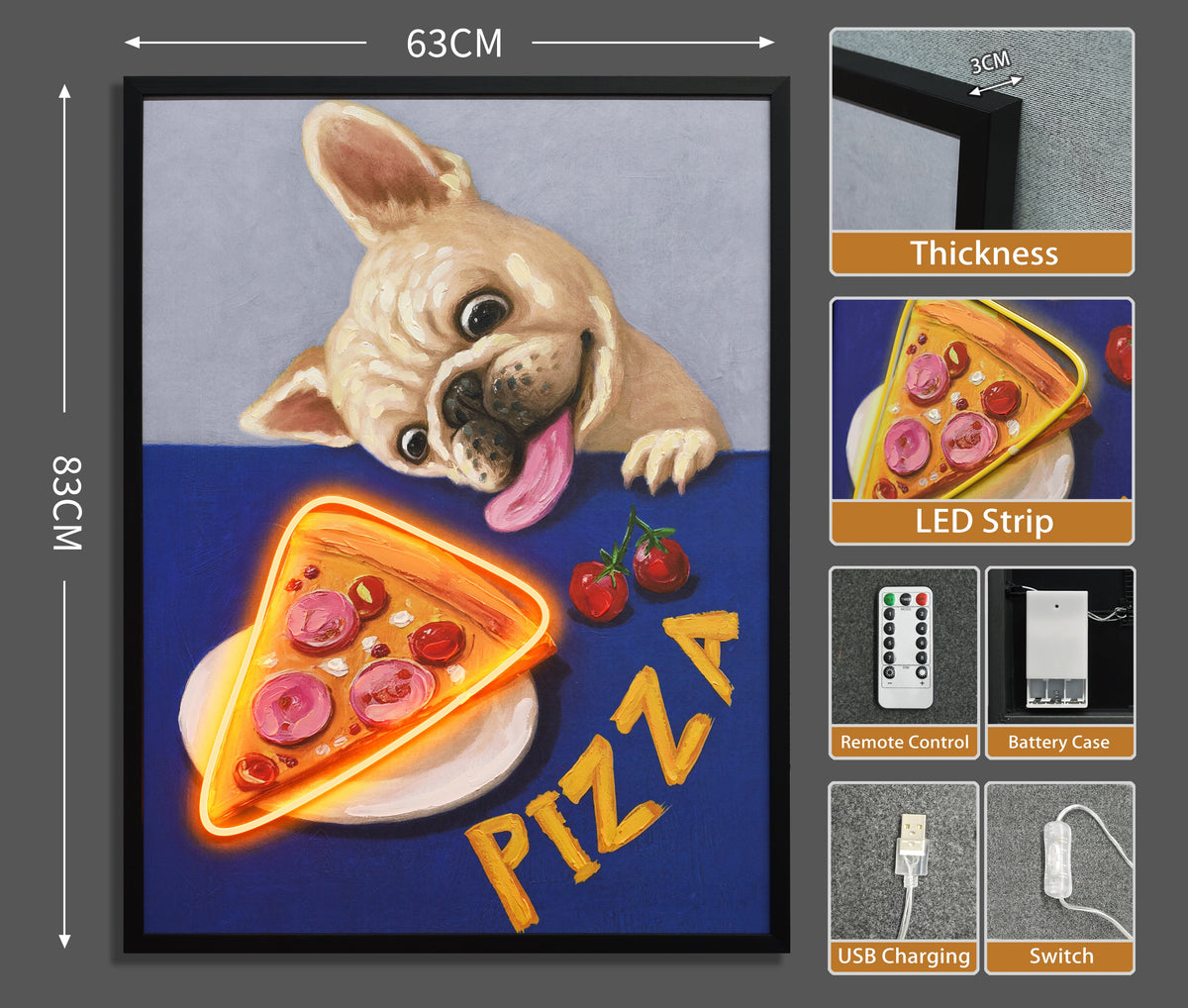 Pizza Please LED paveikslas – nuotrauka 7