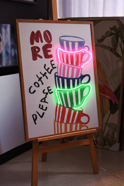 More Coffee Please LED paveikslas – nuotrauka 3