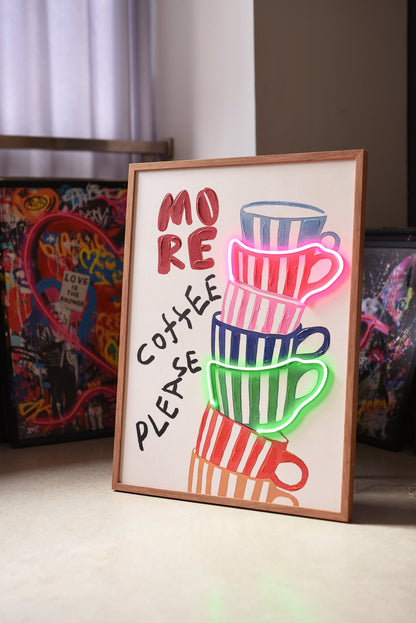 More Coffee Please LED paveikslas – nuotrauka 5