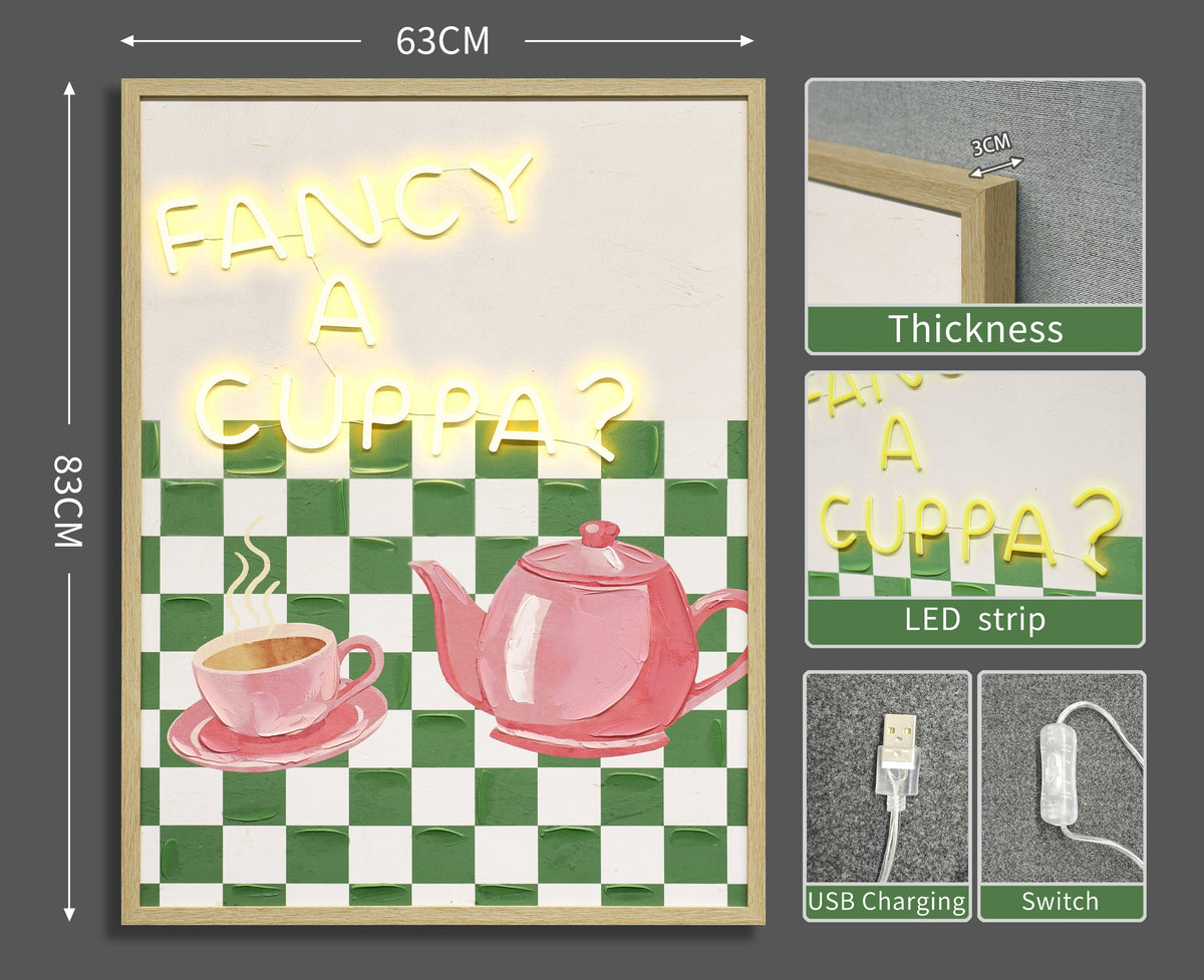 Fancy A Cuppa LED paveikslas – nuotrauka 7