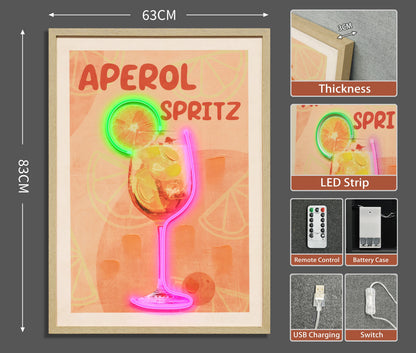 Aperol Spritz LED paveikslas – nuotrauka 8