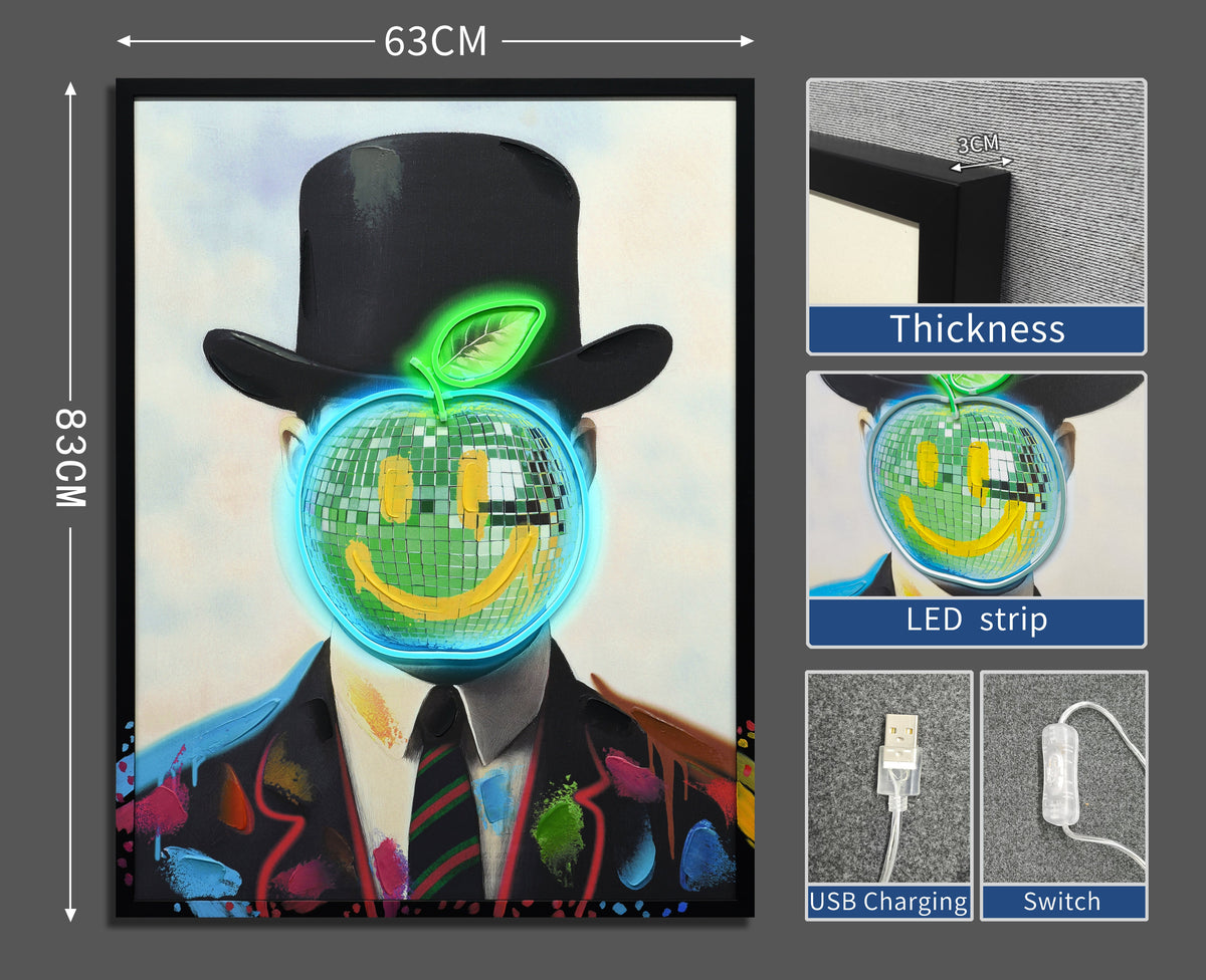 Neon Gentleman LED paveikslas – nuotrauka 7