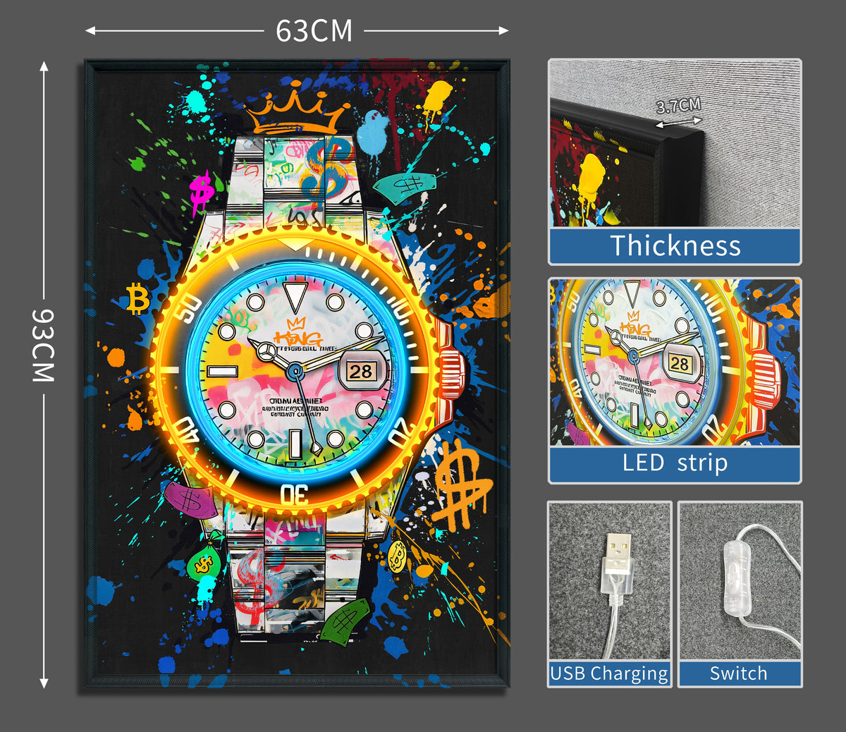 Luxury Time LED paveikslas – nuotrauka 7