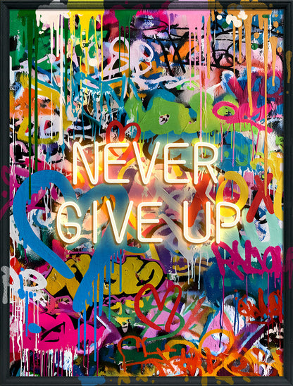 Never Give Up LED paveikslas – nuotrauka 3