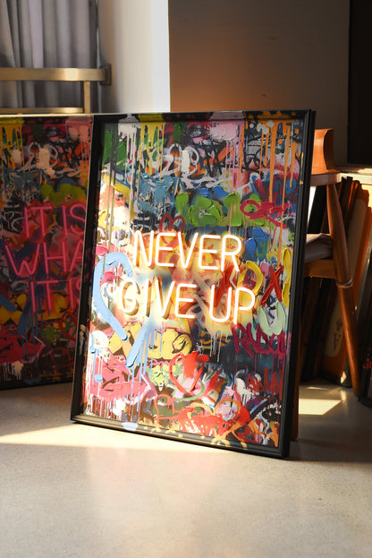 Never Give Up LED paveikslas – nuotrauka 4