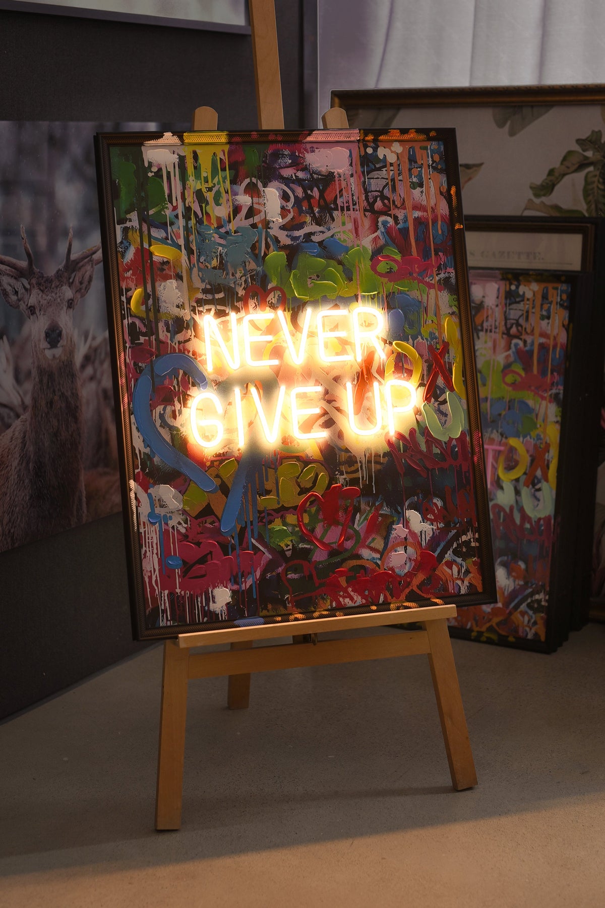 Never Give Up LED paveikslas – nuotrauka 6