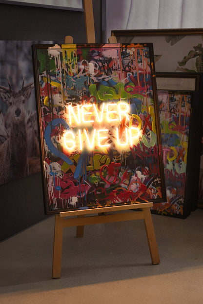 Never Give Up LED paveikslas – nuotrauka 6