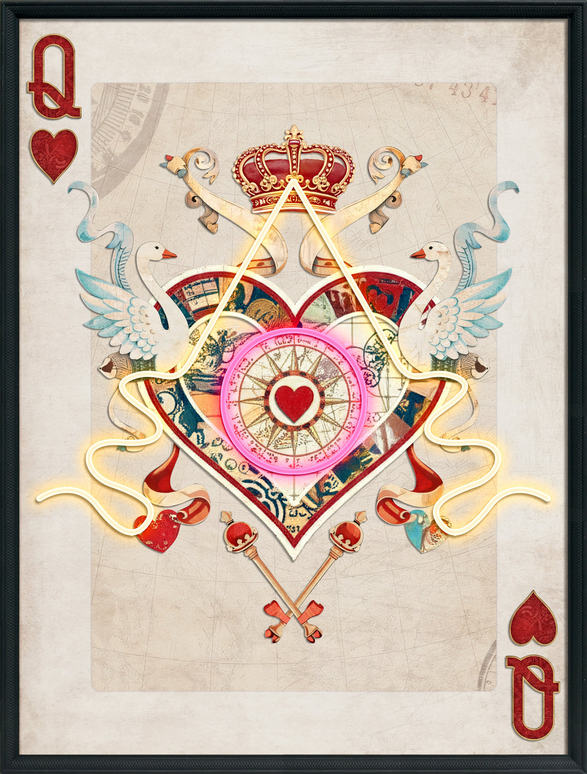 Queen of Hearts LED paveikslas – nuotrauka 3