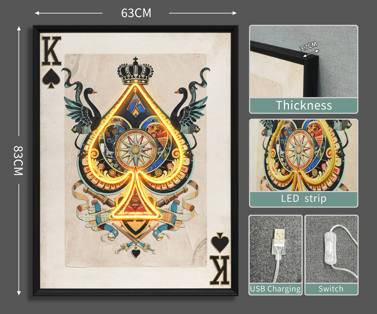 King of Spades LED paveikslas – nuotrauka 7