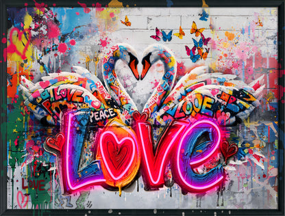 Love Swans LED paveikslas – nuotrauka 3