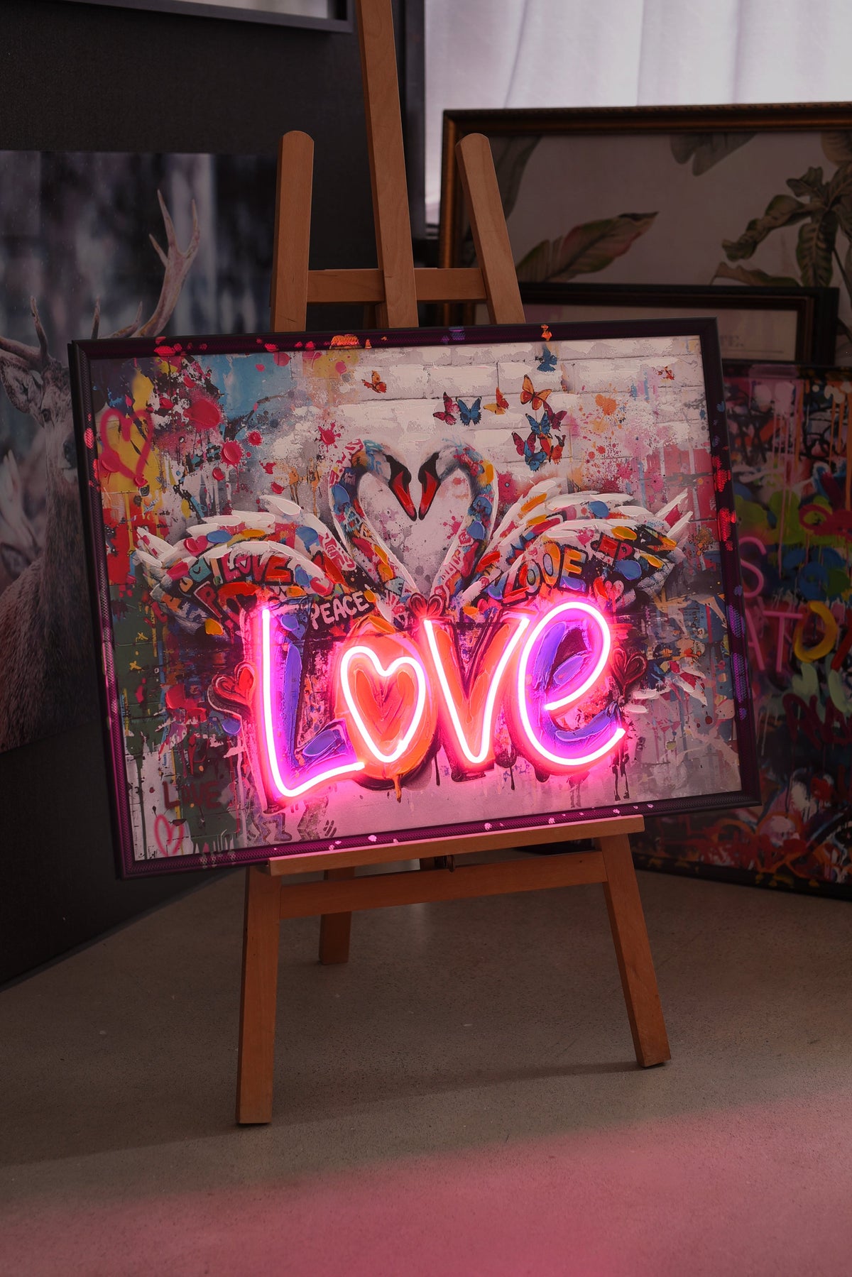 Love Swans LED paveikslas – nuotrauka 6