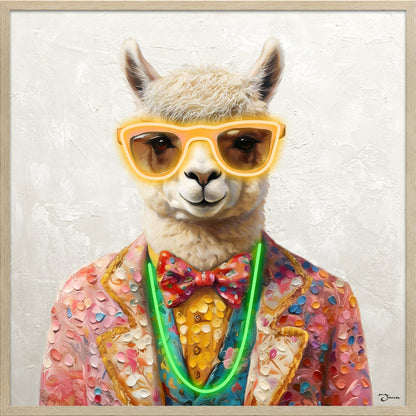Stylish Llama LED paveikslas – nuotrauka 3