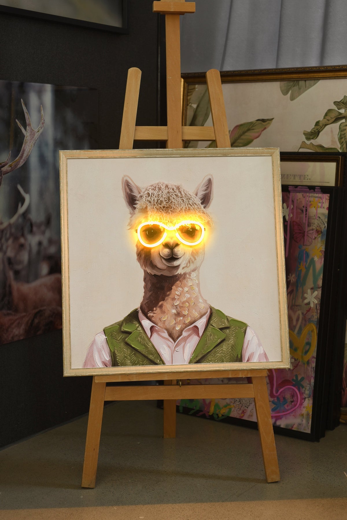 Stylish Llama LED paveikslas – nuotrauka 5