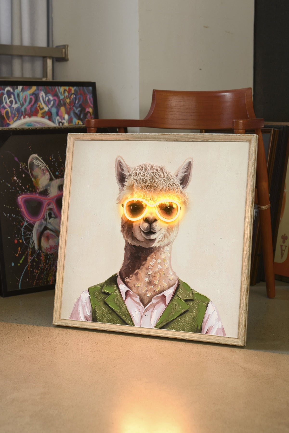 Stylish Llama LED paveikslas – nuotrauka 4