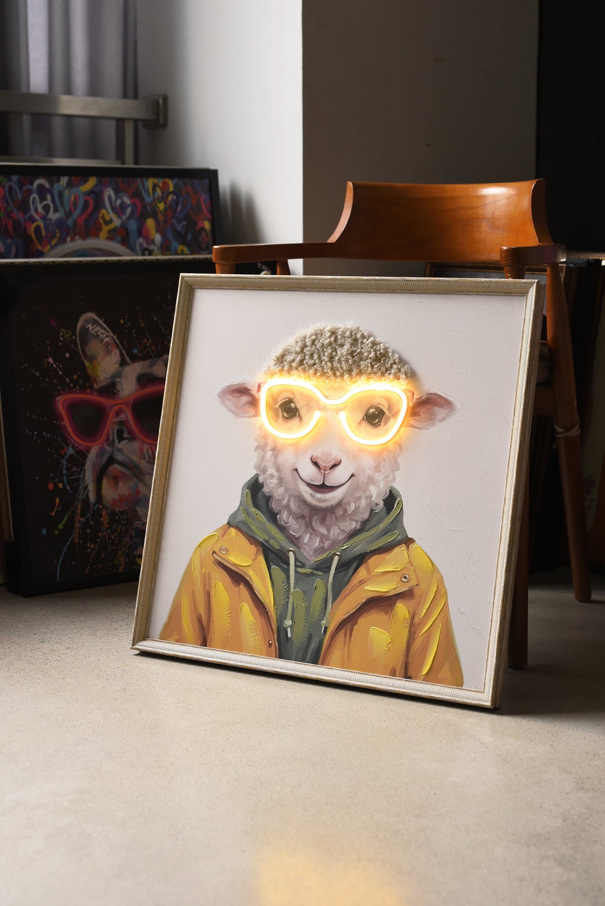 Stylish Sheep LED paveikslas – nuotrauka 4