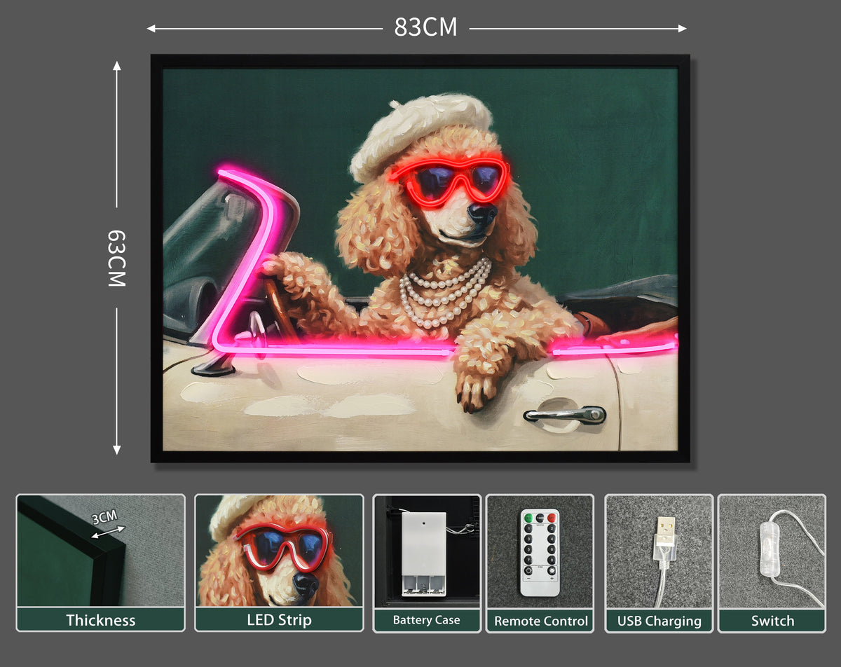 Parisian Poodle LED paveikslas – nuotrauka 7
