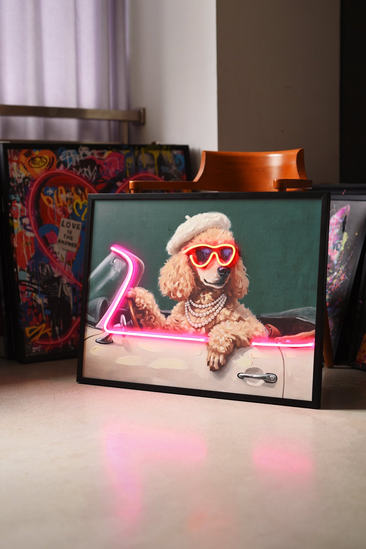 Parisian Poodle LED paveikslas – nuotrauka 3