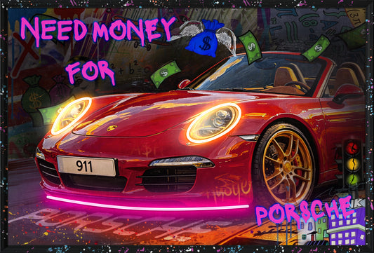 Need Money for Porsche LED paveikslas – nuotrauka 2