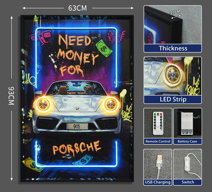 Need Money for Porsche LED paveikslas – nuotrauka 7