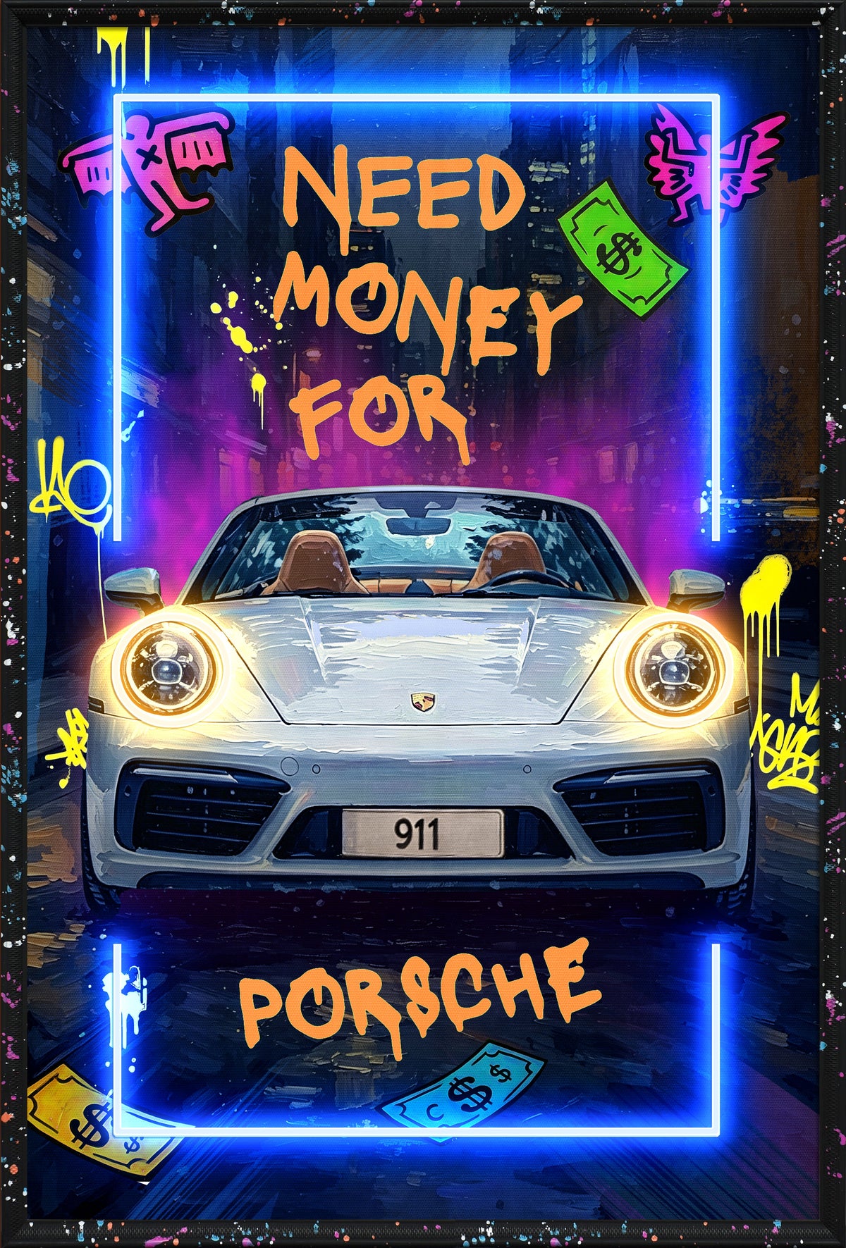 Need Money for Porsche LED paveikslas – nuotrauka 2