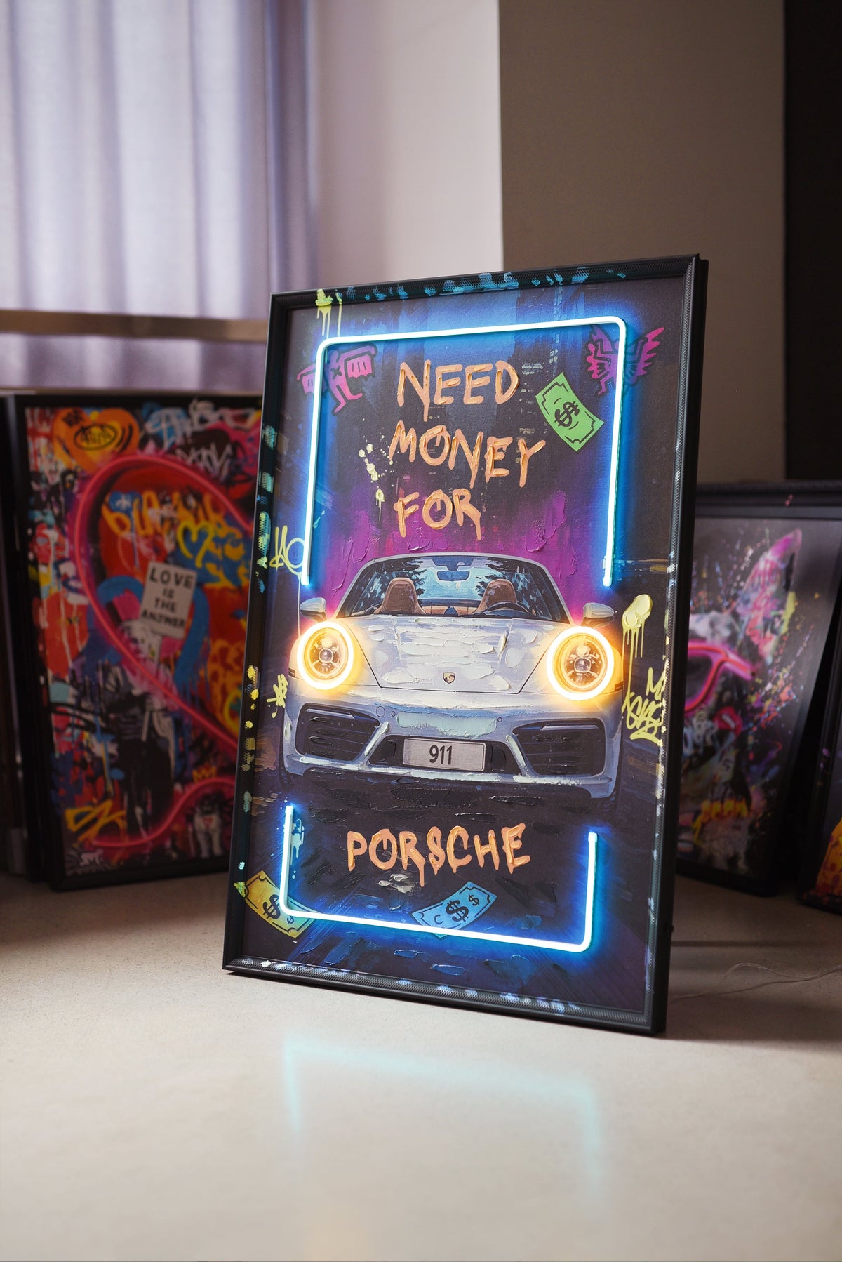 Need Money for Porsche LED paveikslas – nuotrauka 3