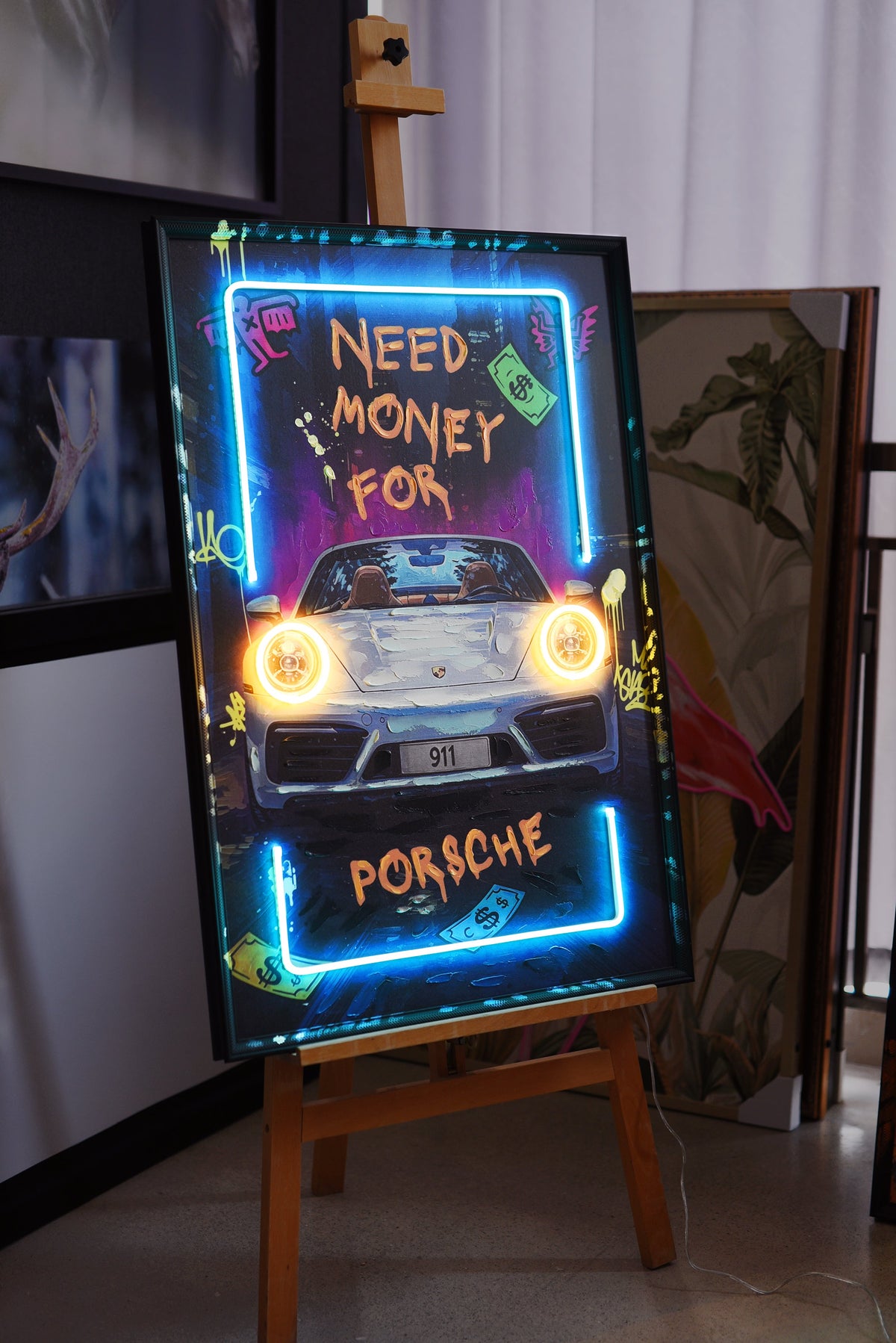 Need Money for Porsche LED paveikslas – nuotrauka 5