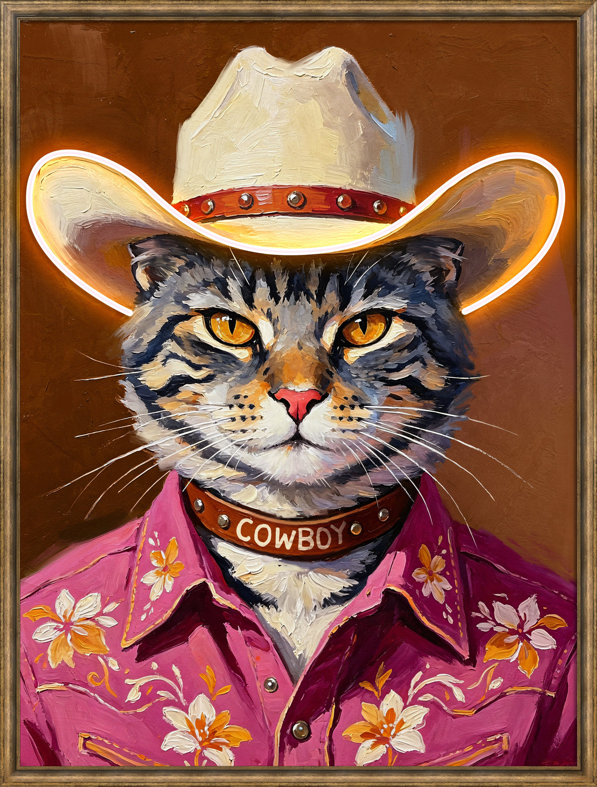 Cowboy Cat LED paveikslas – nuotrauka 2
