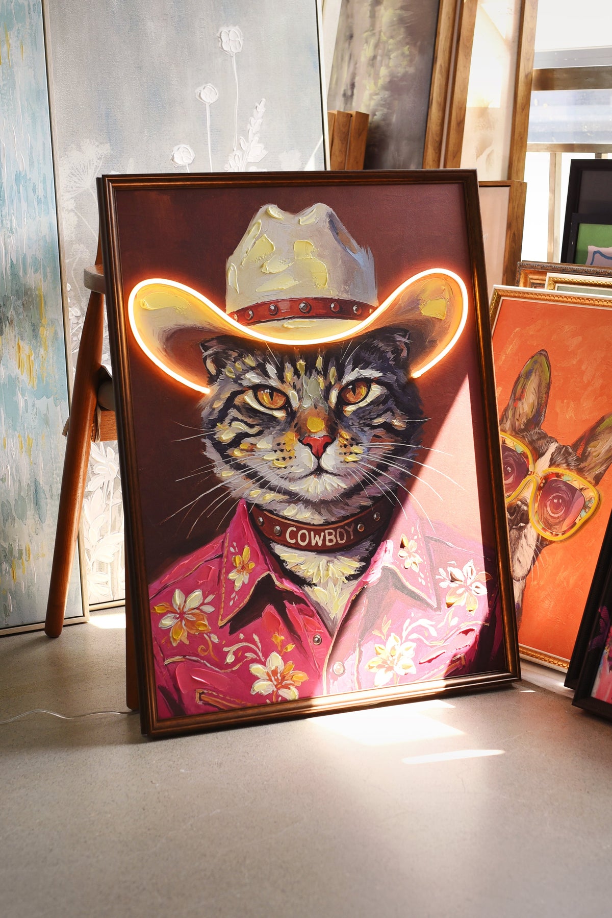 Cowboy Cat LED paveikslas – nuotrauka 5