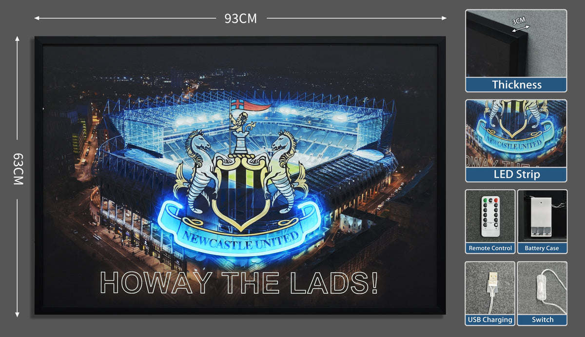 Newcastle United LED paveikslas – nuotrauka 5