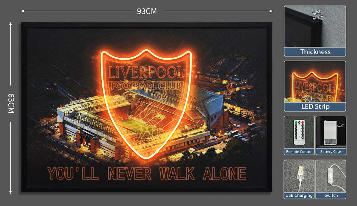 Liverpool FC LED paveikslas – nuotrauka 3