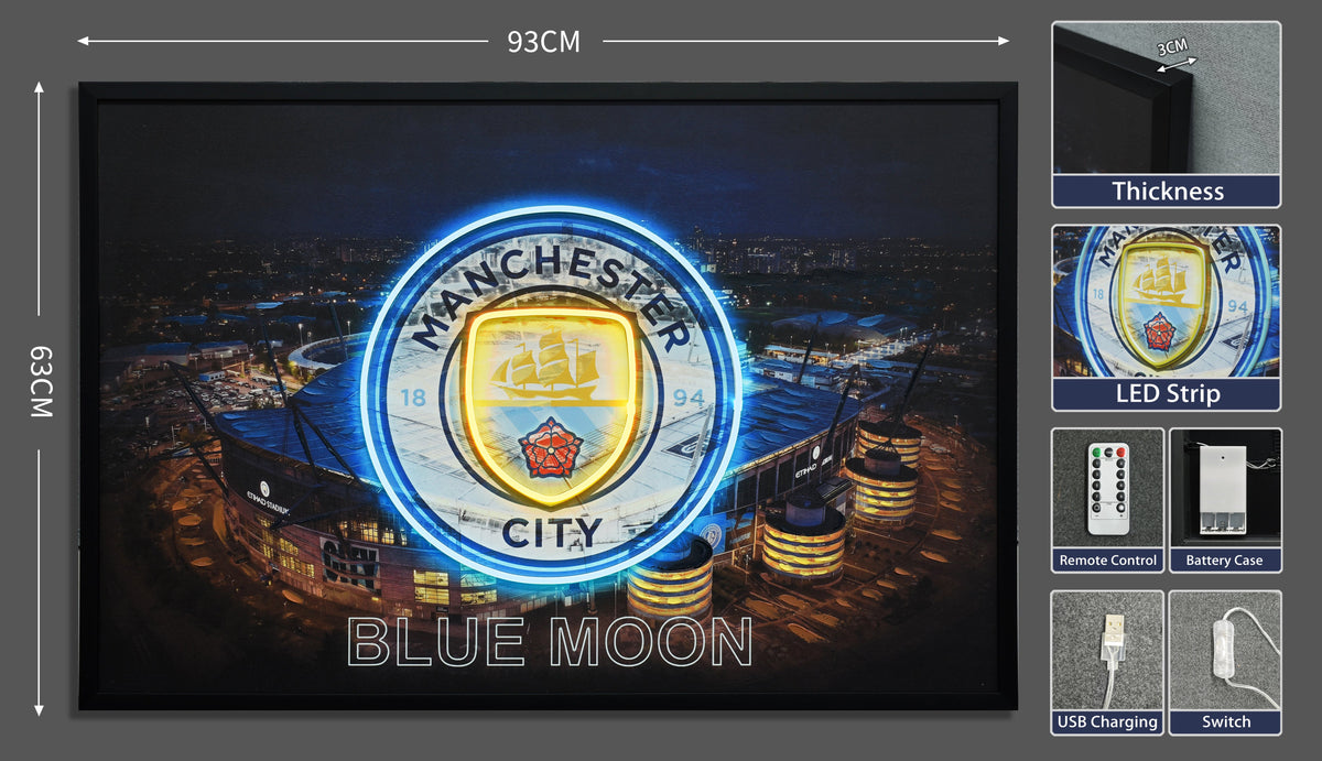 Manchester City LED paveikslas – nuotrauka 7