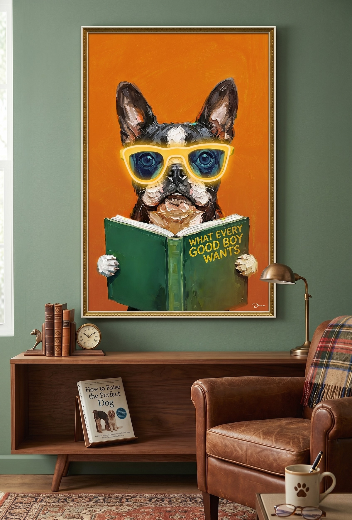 Smart French Bulldog LED paveikslas – nuotrauka 2