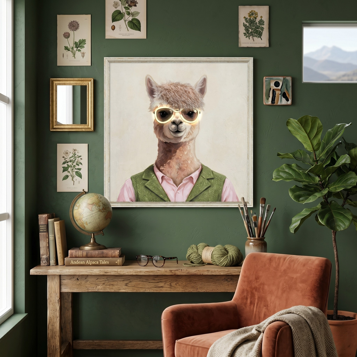 Stylish Llama LED paveikslas – nuotrauka 2