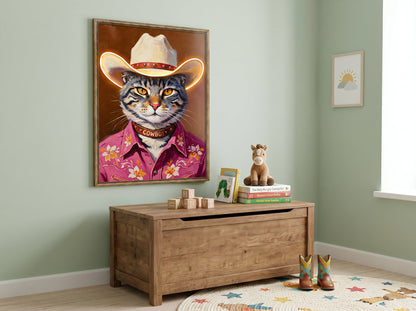 Cowboy Cat LED paveikslas – nuotrauka 4