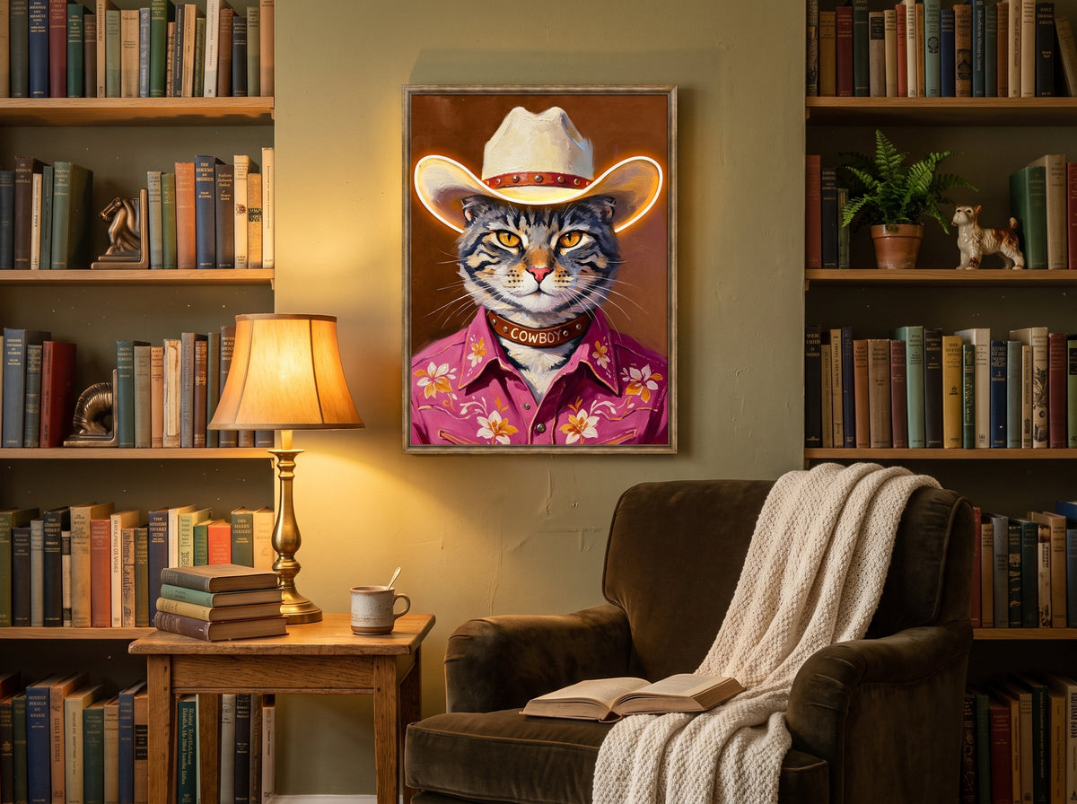 Cowboy Cat LED paveikslas – nuotrauka 8