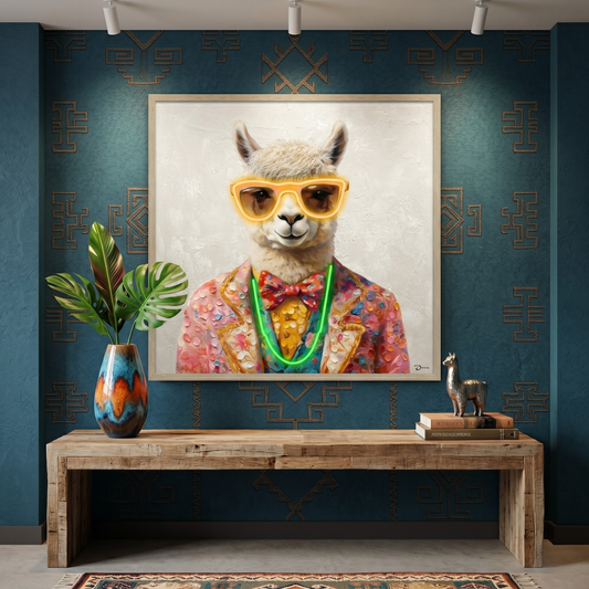 Stylish Llama LED paveikslas – nuotrauka 2
