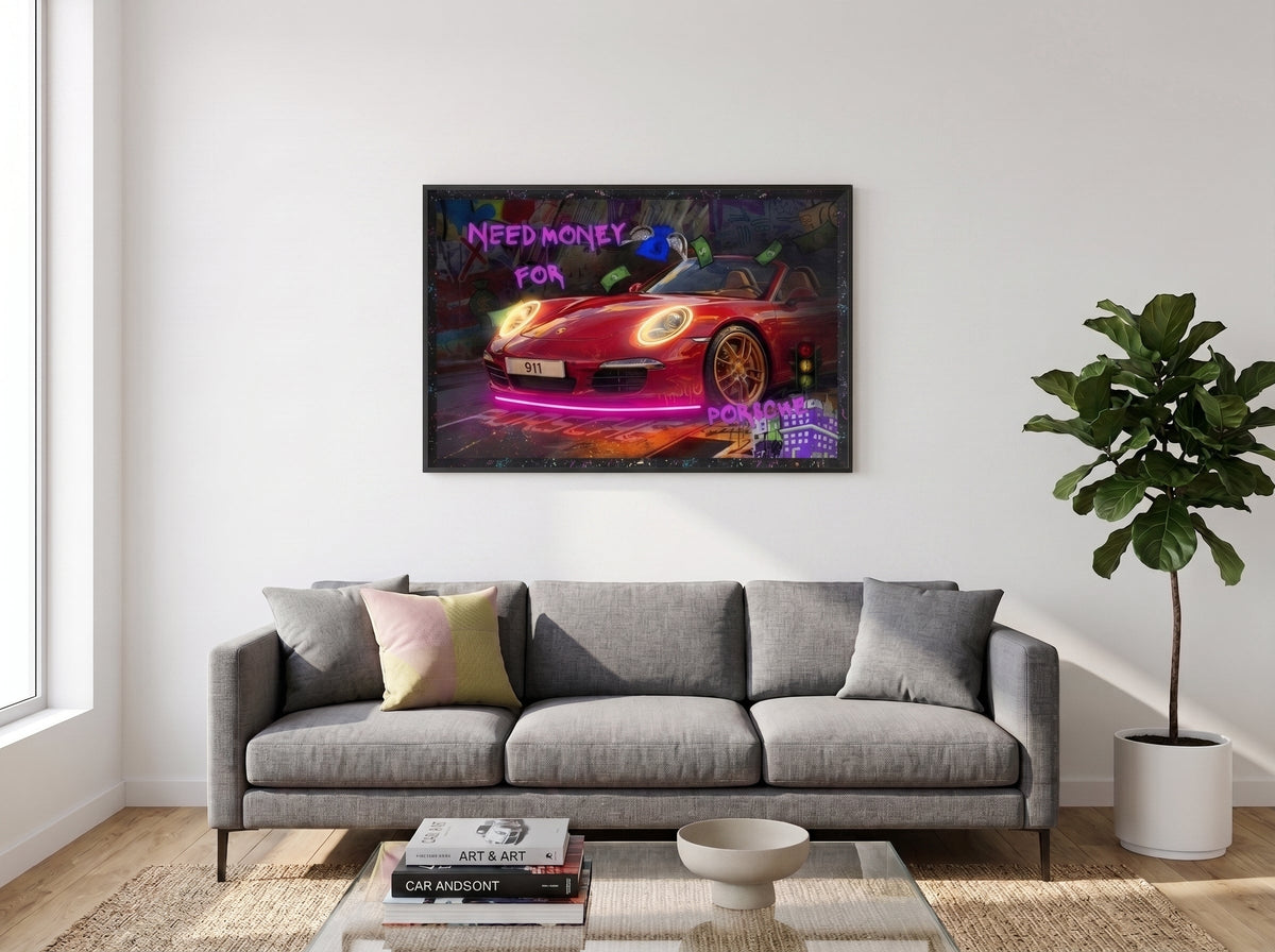 Need Money for Porsche LED paveikslas – nuotrauka 6