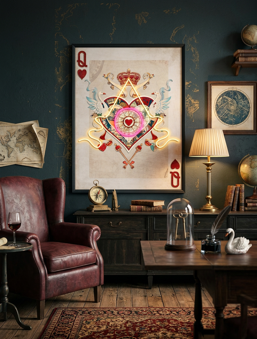 Queen of Hearts LED paveikslas – nuotrauka 2