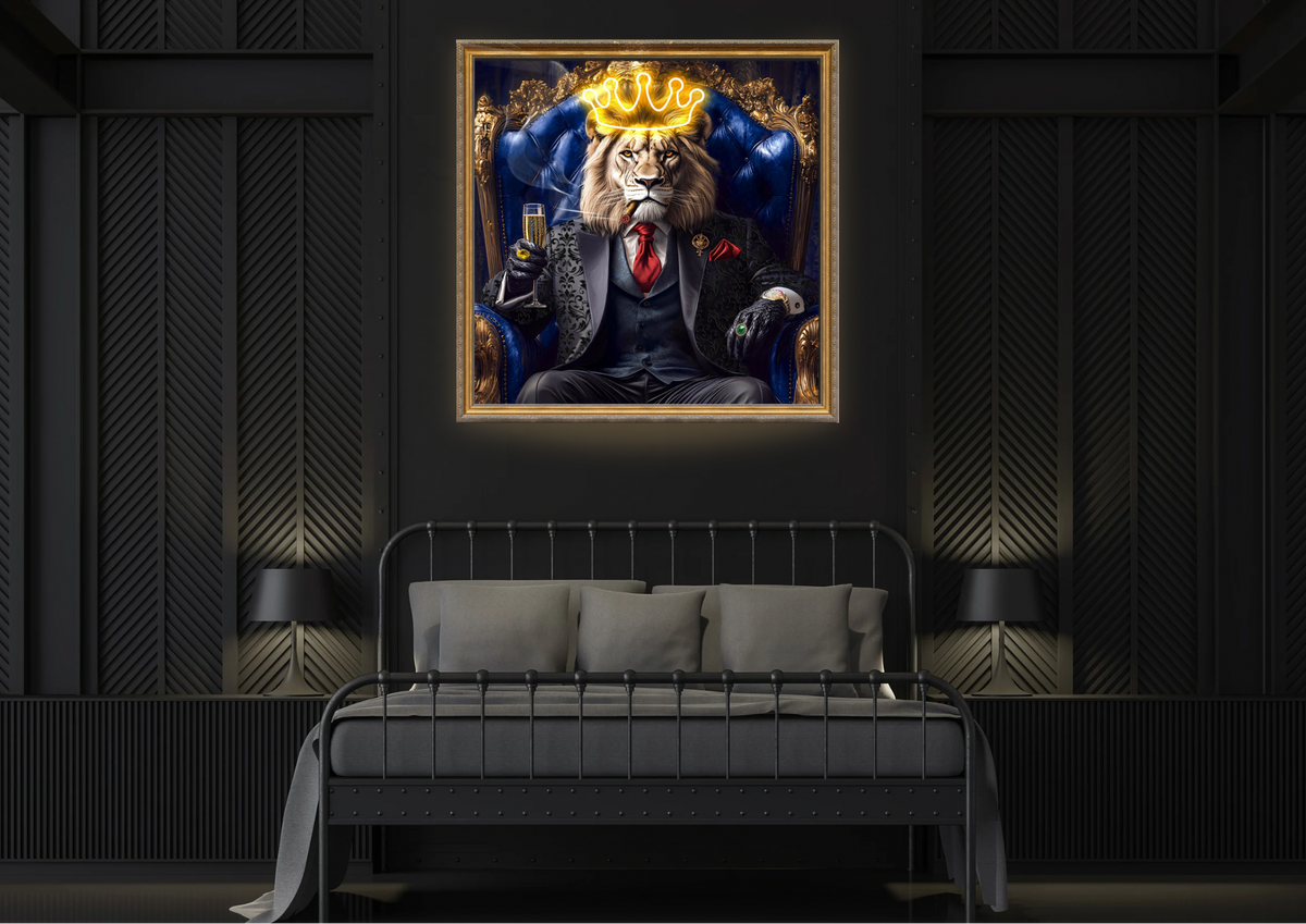 Majestic Lion King LED paveikslas – nuotrauka 7
